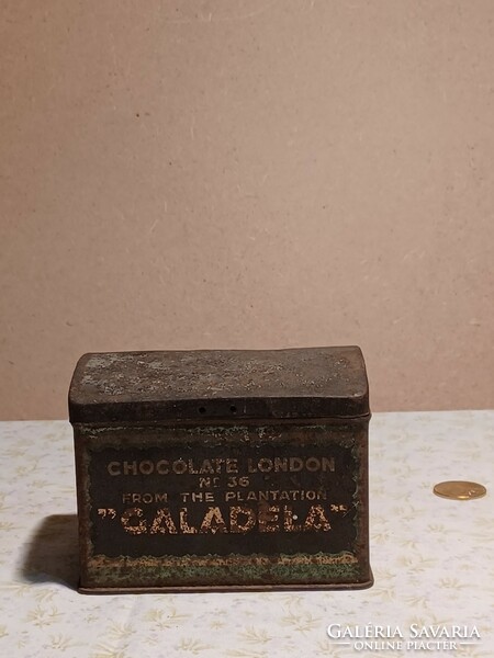 Old English chocolate metal box