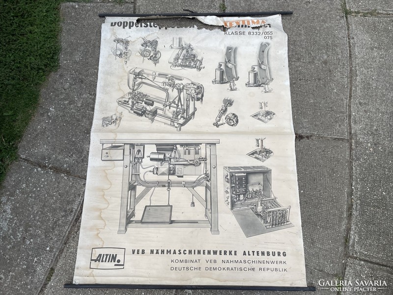 Vintage German textima sewing machine industrial poster - poster 1970s ddr altin