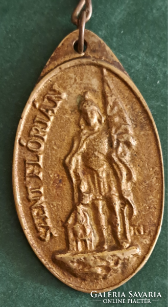Szent Flórián a tűzoltók védőszentje,  bronz kulcs tartó (28)