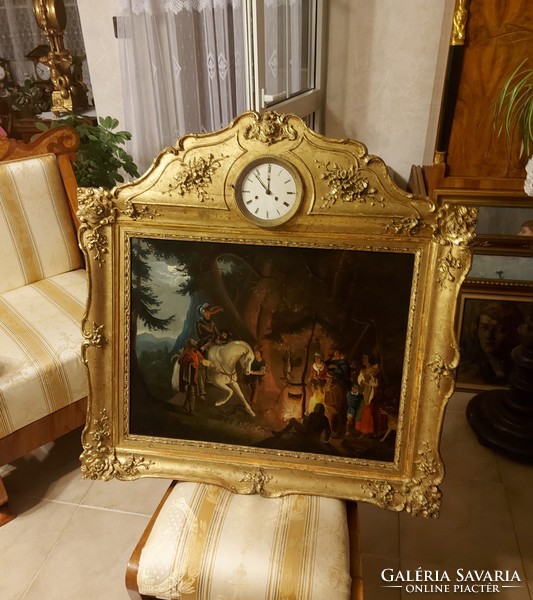 Biedermeier picture clock!