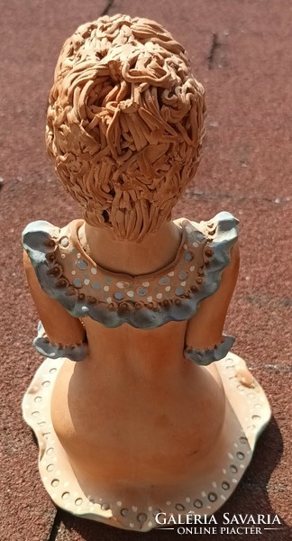 Szignált terrakotta szobor FZ szignóval