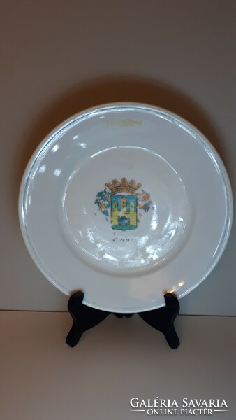 Baroque Fehérvár Coat of Arms Old Fehérvár Restaurant Zsolnay Porcelain Plate 23.5 Cm