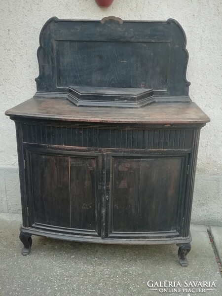 Old bourgeois black small sideboard