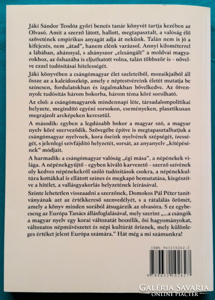 Teodoz P. Sándor Jáki: about Csangós, true reports - cultural history > culture > folklore