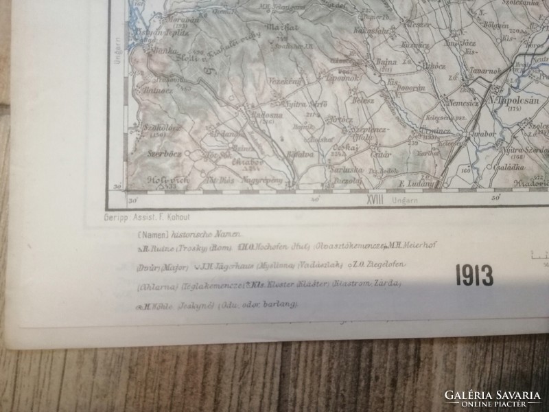 Trentschin (on the trenches). Military map, k. U.K. Militärgeographische institut 1915.