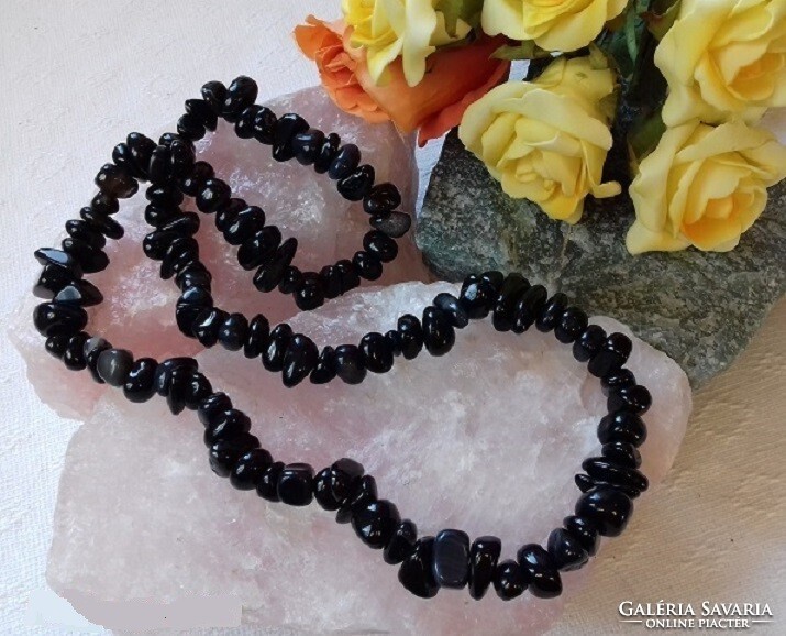 Real term. Beautiful big-eyed black onyx agate necklace topaaa