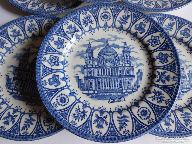 Broadhurst English plates (6 pieces) with a view of St. Paul's Cathedral