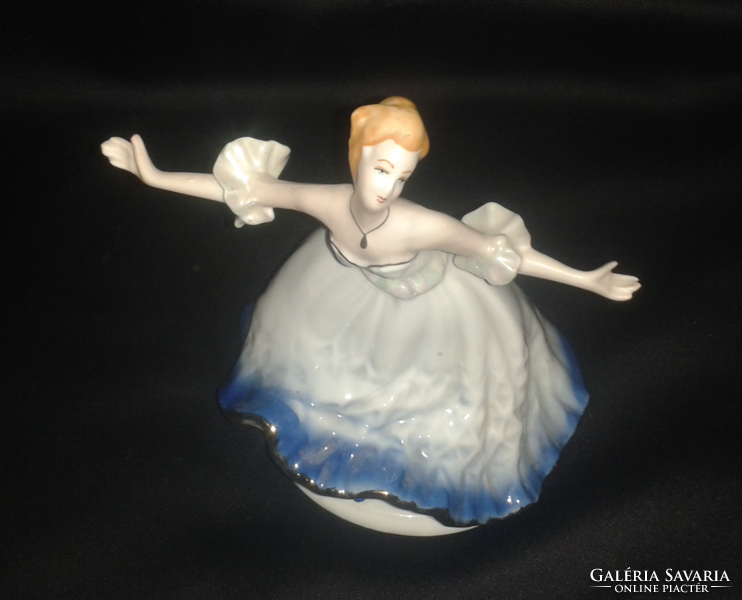 Royal crown dancer, ballerina Waledorf style figure in display case