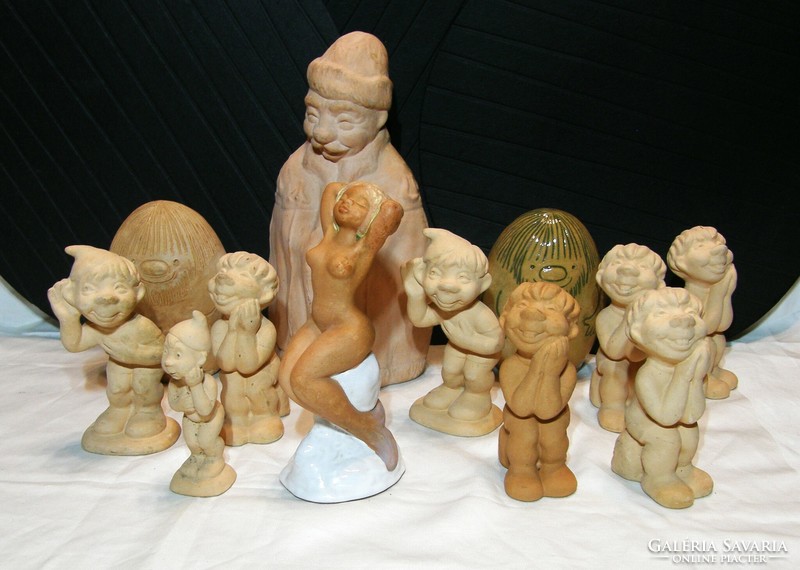 Ferenc Csermák ceramic figure, 12 pcs