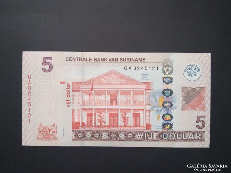 Suriname 5 Dollar 2012 Unc