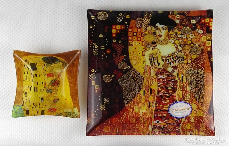 1O170 Gustav Klimt Glass Carmani üveg tál 2 darab