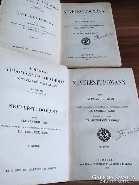 Alexander Bain: Neveléstudomány, I. és II. kötet, 1912-ből