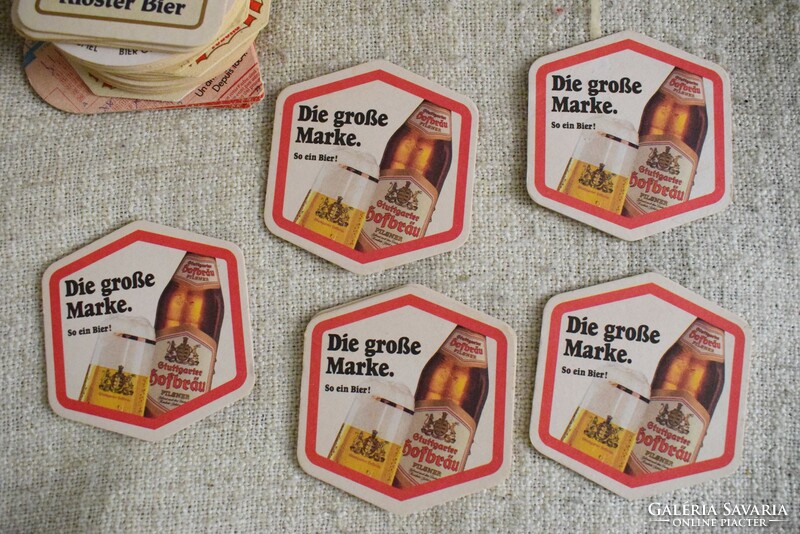 Coaster tuborg holsten budweiser gilde warsteiner zipfer maisels weisse .. Retro paper, 52 pieces