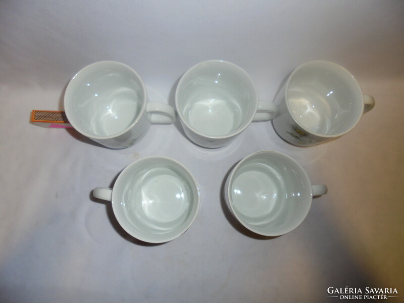 Öt darab Alföldi, margaréta mintás teás bögre, csésze - együtt