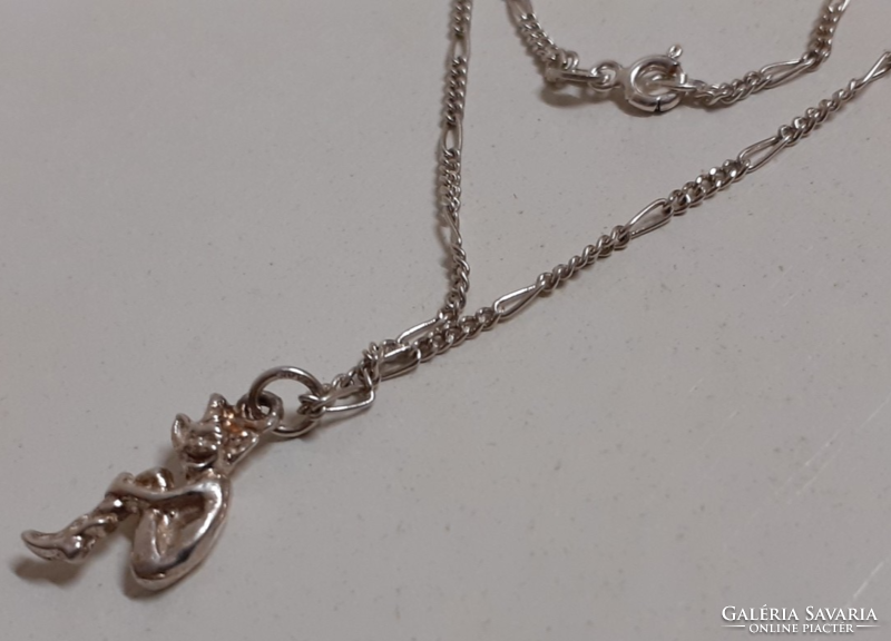 Nice condition 925 hallmarked necklace with a silver lucky elf pendant in good condition