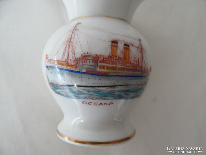OCEANA hajós mini porcelán váza