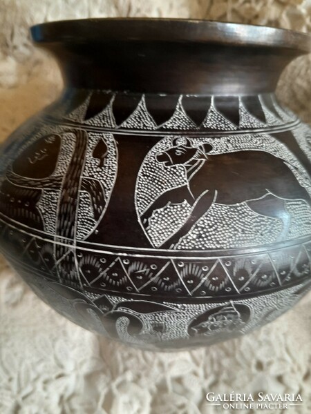 The antique Greek vase is flawless