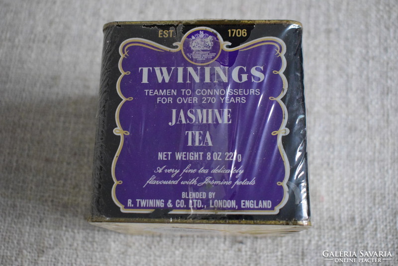 Twinings Jázmin tea , régi tea , bontatlan eredeti zárjegy -es csomag 227 gr. 1981 Jasmine Tea fém d