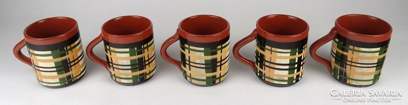 1O164 retro glazed ceramic mug set 5 pieces