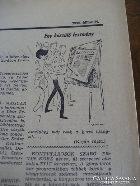 Irodalmi Újság 1956. július 14-i száma