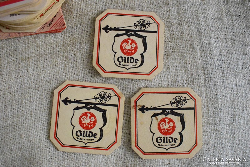 Coaster tuborg holsten budweiser gilde warsteiner zipfer maisels weisse .. Retro paper, 52 pieces