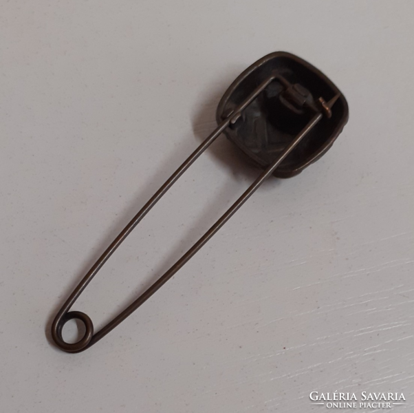 Art daco bronze cloth clasp safety pin