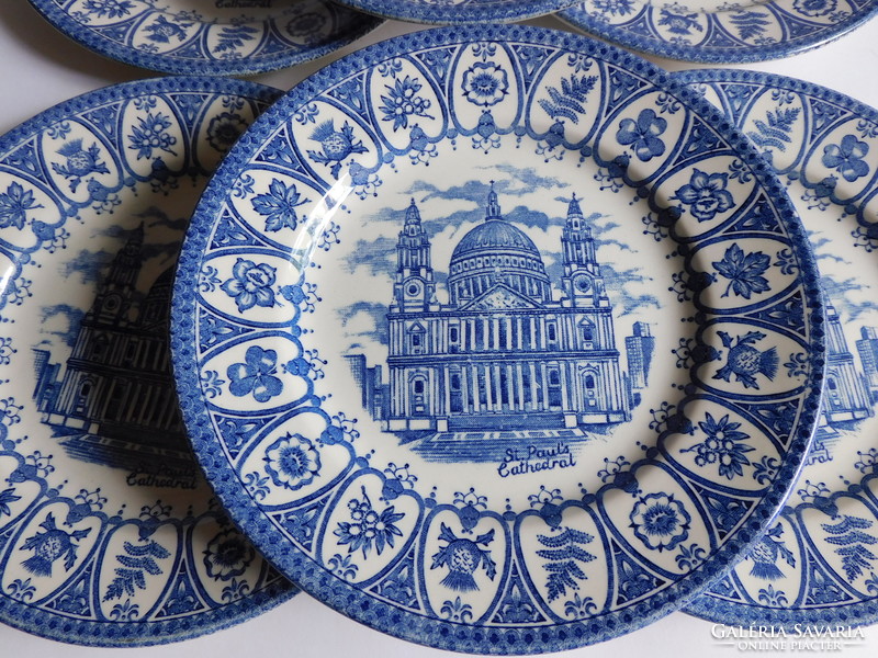 Broadhurst English plates (6 pieces) with a view of St. Paul's Cathedral