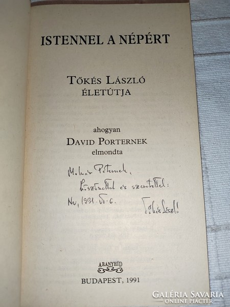 László Tőkés with God for the people - autographed
