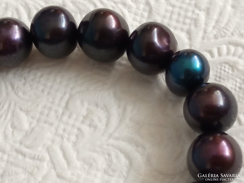 Freshwater black pearl bracelet 11-12 mm