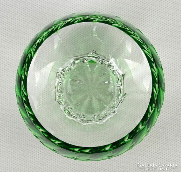 1O254 double layer green polished crystal ring holder bowl