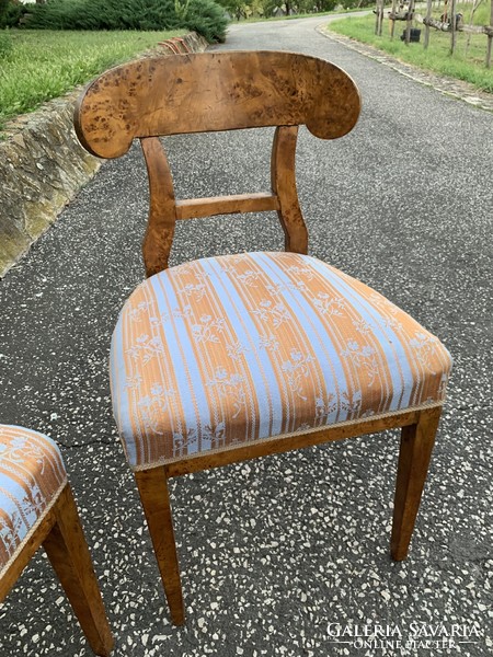 Antik Biedermeier vese támlás szék pár