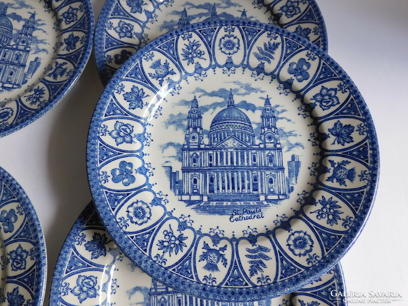 Broadhurst English plates (6 pieces) with a view of St. Paul's Cathedral