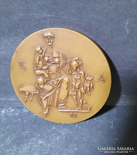 Little Big András: Ignác Semmelweiss - original marked bronze plaque, 6 cm, state mint Budapest