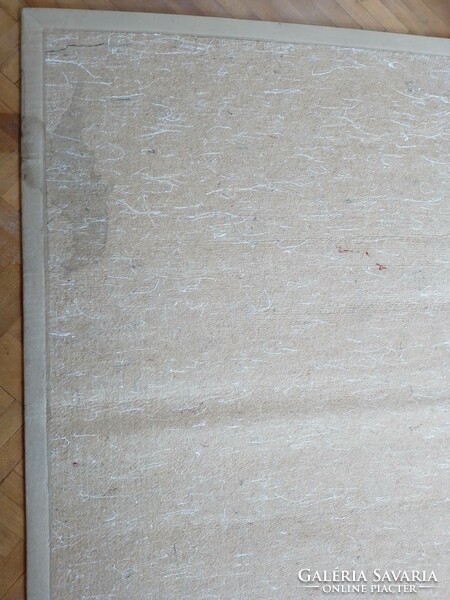 Nagyméretű, minőségi bambusz szőnyeg natúr szövet szegéllyel gyapjú? csúszásgátló hátlap 160x223 cm