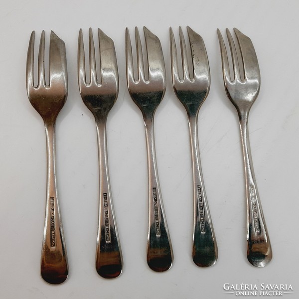 English, Sheffield silver-plated dessert forks, 5 pieces in one