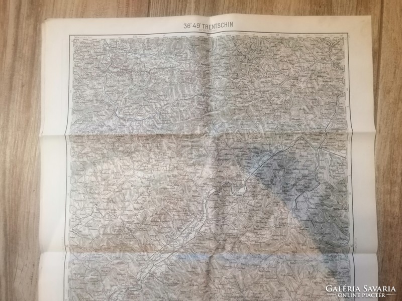 Trentschin (on the trenches). Military map, k. U.K. Militärgeographische institut 1915.
