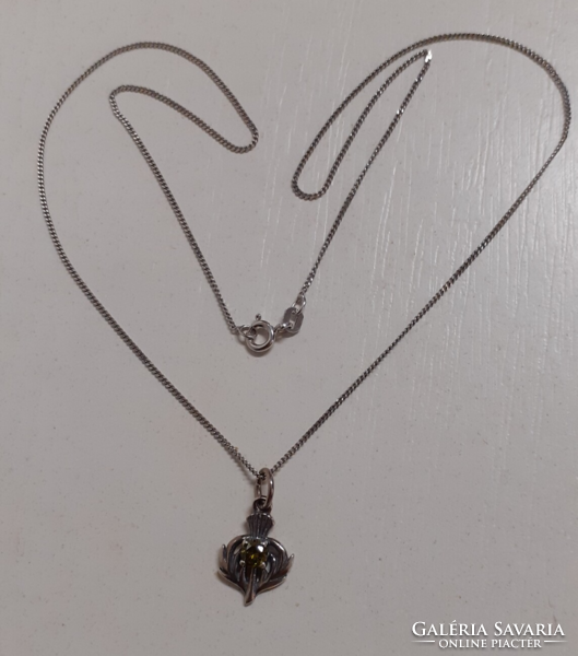 In a nice condition, marked friendship necklace with master-marked citrine stone pendant