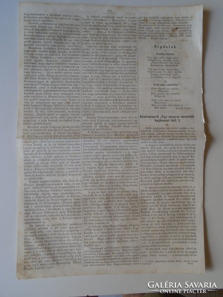 S0577 Klapka György tábornok - Temesvár   - fametszet és cikk -1867-es újság címlapja