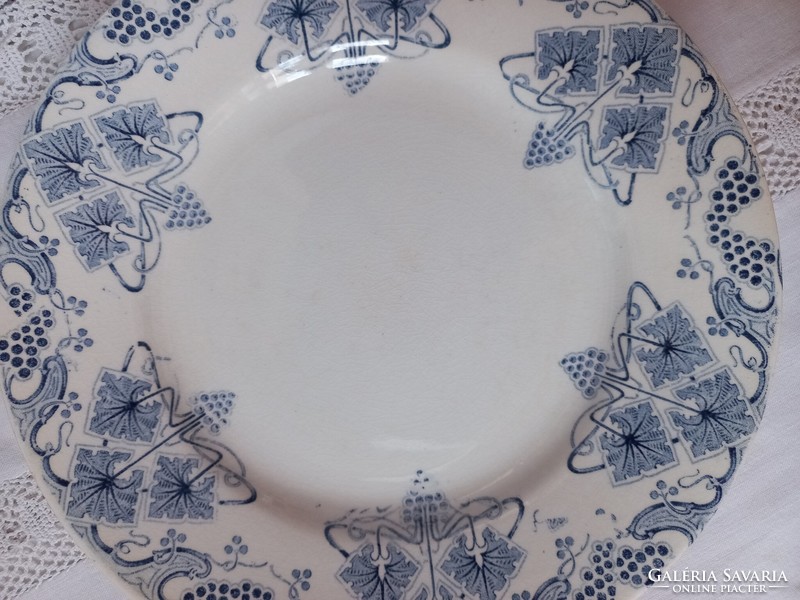 2 French faience plates