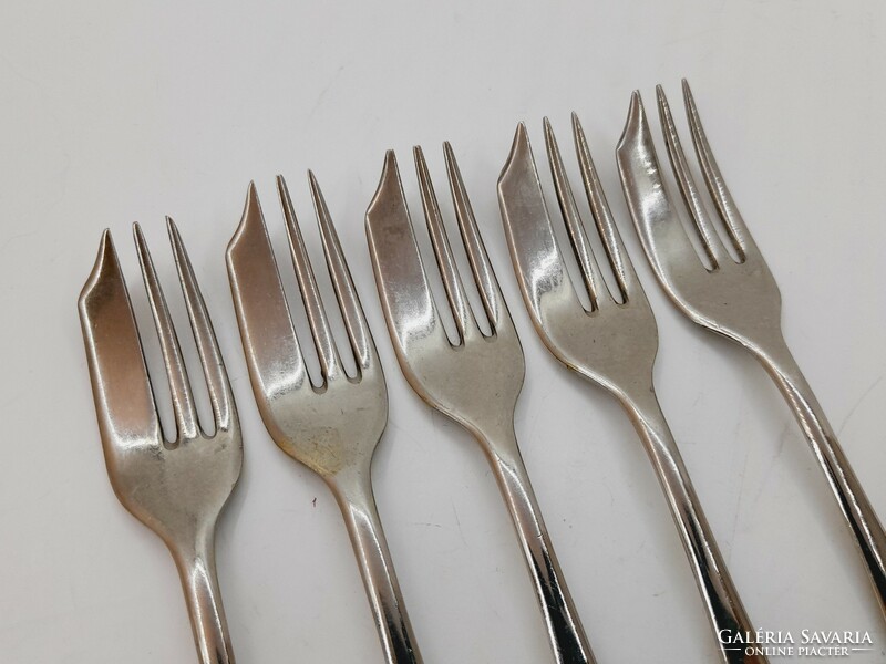 English, Sheffield silver-plated dessert forks, 5 pieces in one