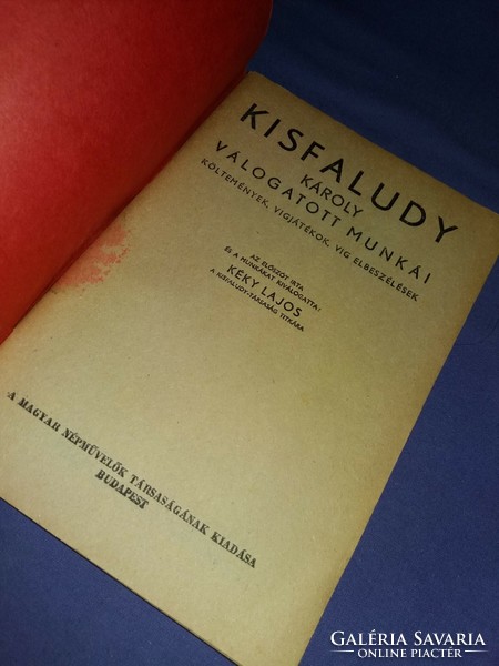 1920.cca.Antik Kisfaludy Károly válogatott munkái könyv képek szerint Magyar Népművelők