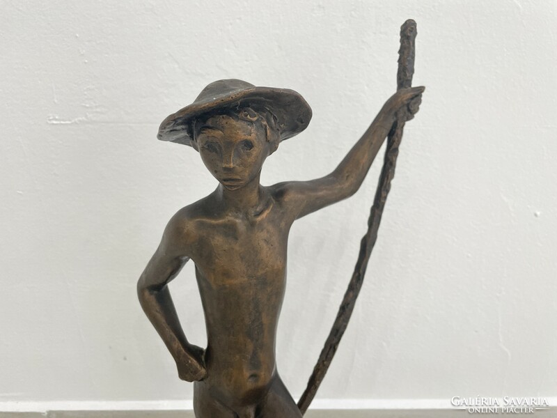 József Bolgár male nude statue figure resin modern retro