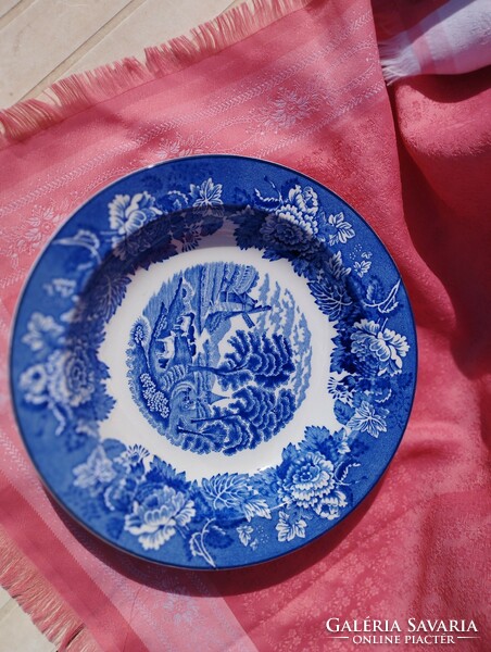 English scene porcelain deep plate