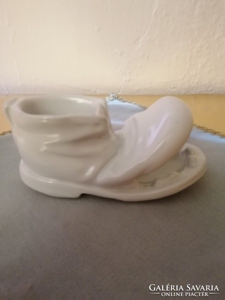 Very rare, old Zsolnay porcelain shoes