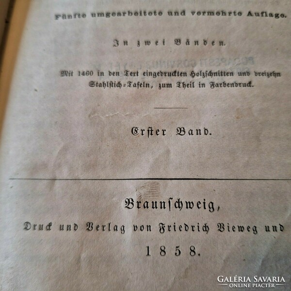 1858 gótbetűs J.H.J.MÜLLER: LEHRBUCH DER PHYSIK UND METEROLOGIE I-II.-FIZIKA ÉS METEROLÓGIA TANKÖNYV