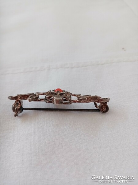 Old silver brooch pin