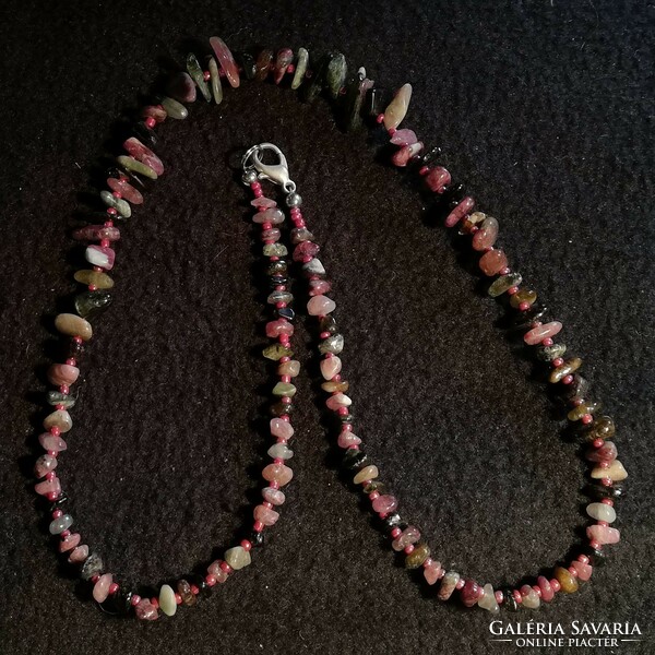 Mineral necklace - mixed tourmaline (55 cm)