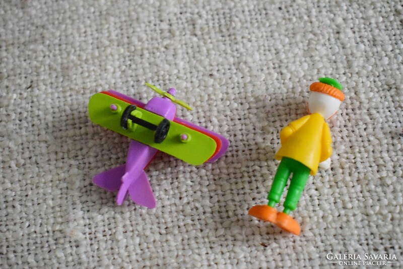 Kinder surprise toy figure 3 pieces, Saki Dani, Goofy and Mickey camera, flying, ~ 5 cm 80' 90'