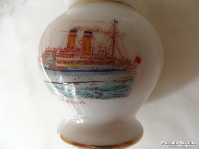 OCEANA hajós mini porcelán váza
