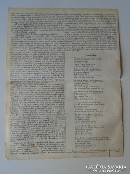 S0599  HILD József - építész,  Pest  -fametszet és cikk-1861-es újság címlapja